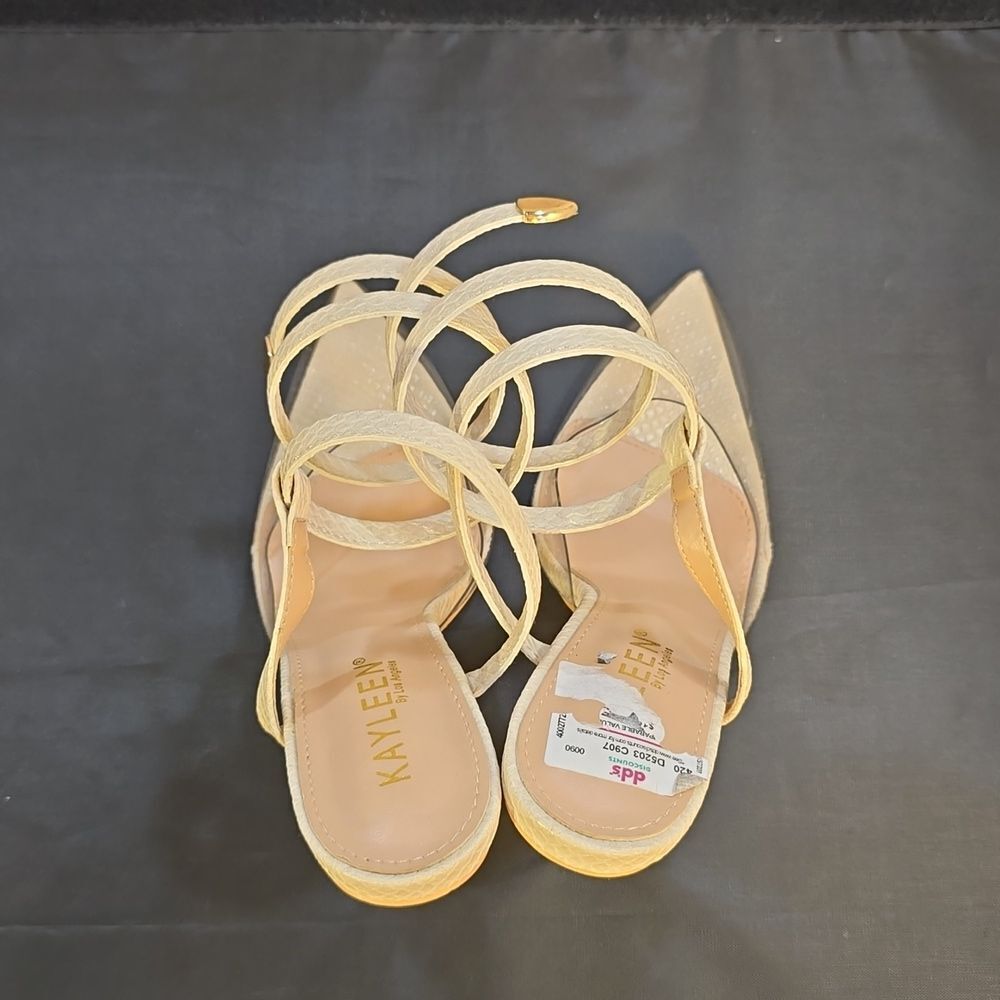 BRAND NEW KAYLEEN BY LOS ANGELES NACYY-5 CLEAR SPIRAL STRAP SPIRAL STRAP SHOE - Picture 6 of 16
